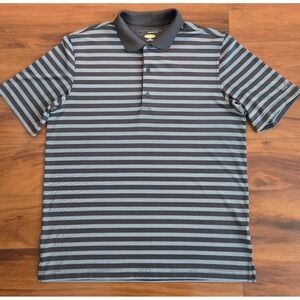 Greg Norman Play Dry Mens Large Striped Golf Polo Shirt Short Sleeve